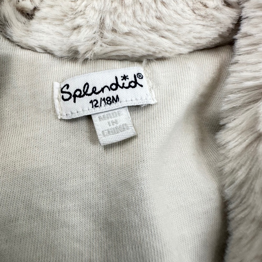 Splendid Baby 12/18 M Beige Faux Fur Vest Girl's - Picture 3 of 11